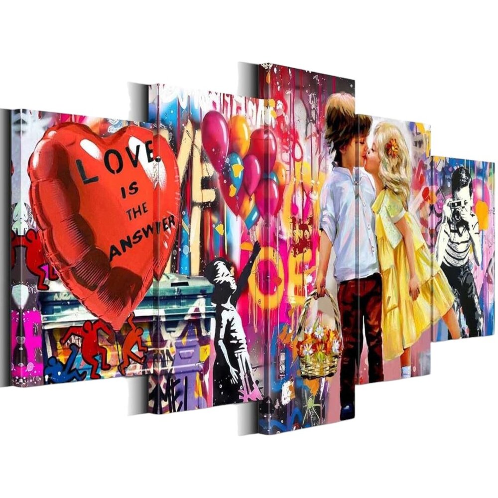 Banksy, Colorful Love-Themed Wall Graffiti Art Decor, NIB